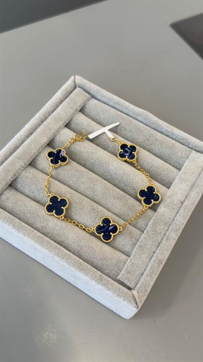 Marka Model İthal Seri Lacivert Yonca Bileklik