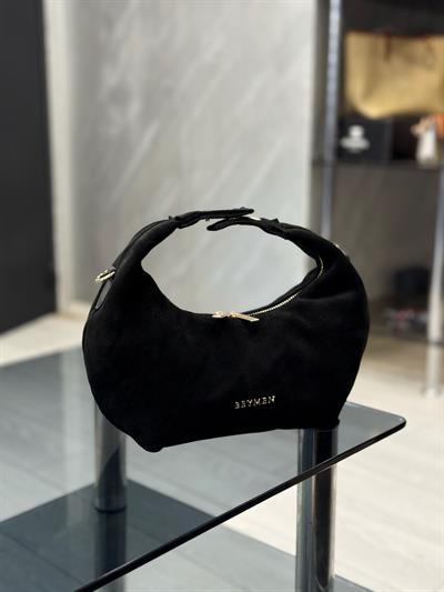 Marka Model Siyah Süet Çanta