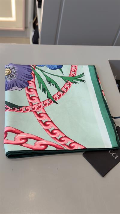 Marka Model Turkuaz 90x90 İpek Fular