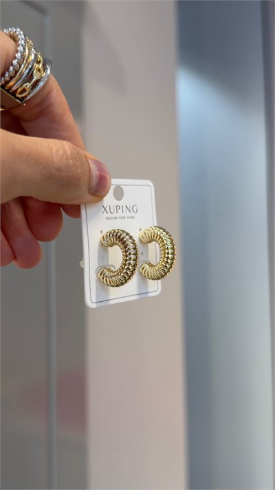 Özel Seri 14K Burgu Gold Halka Küpe