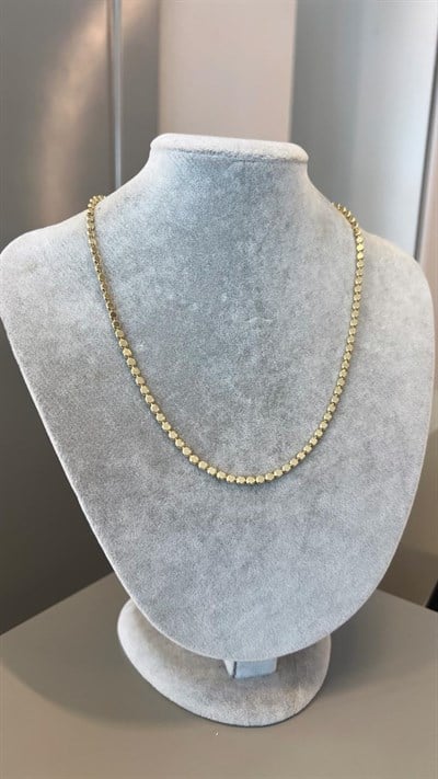 Özel Seri 14K Ezme Zincir Kolye - 45 cm