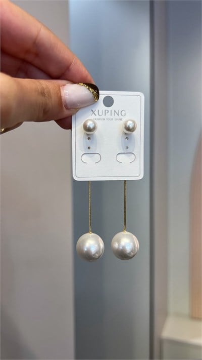 Özel Seri 14K İnci Sallantılı Hayalet Küpe