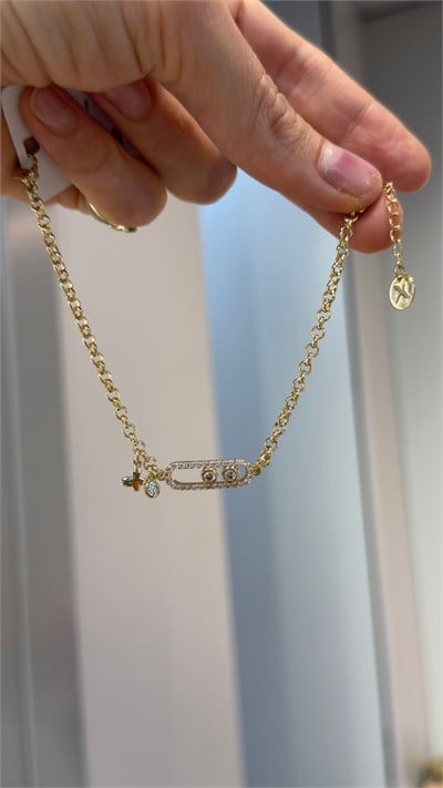 Özel Seri 14K Marka Model Taşlı Gold Bileklik