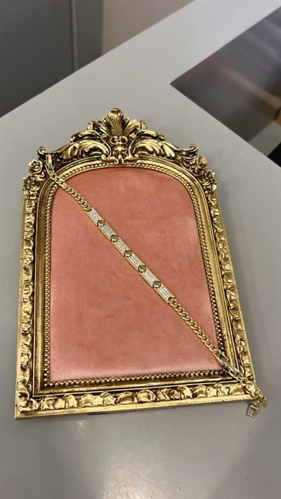 Özel Seri 14K Marka Model Taşlı Plaka Gold Bileklik
