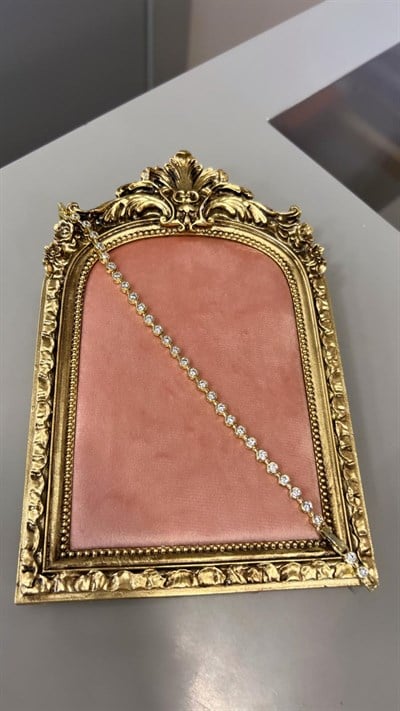 Özel Seri 14K Minimal Yuvarlak Taşlı Gold Bileklik