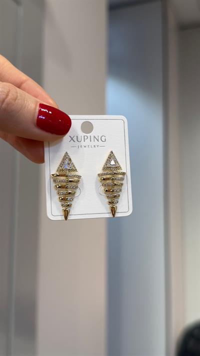 Özel Seri 14K Taşlı Gold Kılçık Model Küpe 