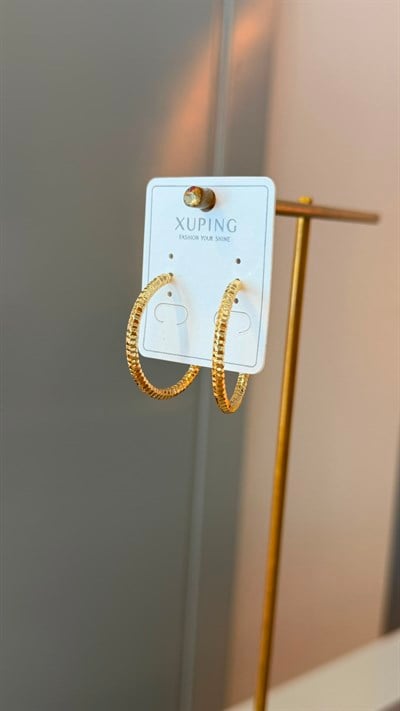 Özel Seri 14K Tırtırlı Halka Küpe