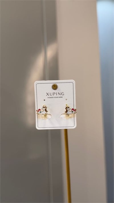 Özel Seri 14K Unicorn Figürlü Çocuk Küpe