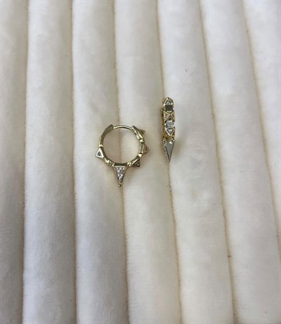 Özel Seri 14K Zımba Model Gold Halka Küpe