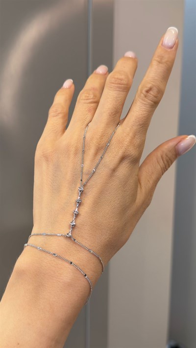 Sıralı taş Detaylı Silver Şahmeran