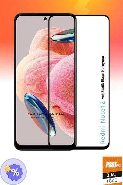 2 Adet Xiaomi Redmi Note 12 Tam Kaplayan Anti Statik Temperli Kırılmaz Cam Ekran Koruyucu