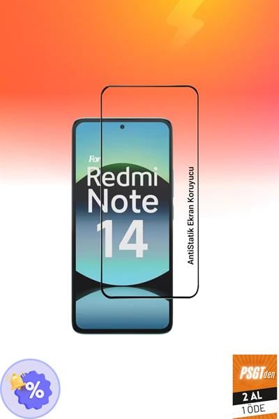 2 Adet Xiaomi Redmi Note 14 Tam Kaplayan Anti Statik Temperli Kırılmaz Cam Ekran Koruyucu