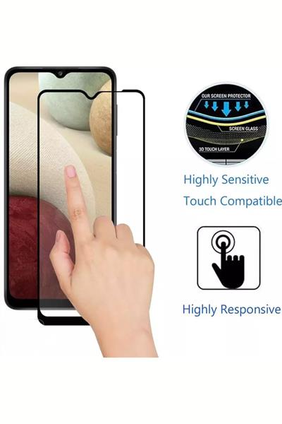 2Adet Samsung Galaxy A12 Tam Kaplayan Temperli Cam Ekran Koruyucu