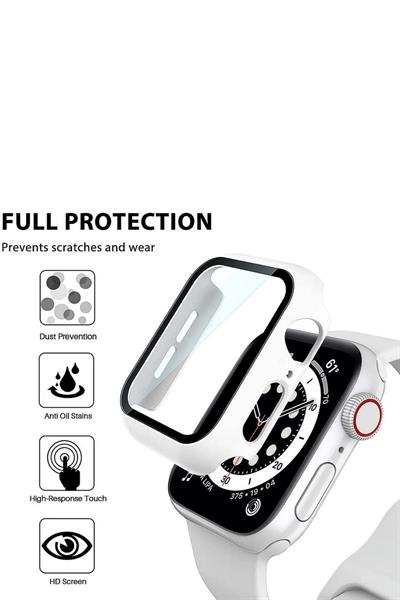 Apple Için Temperli Cam + Kapak Izle Vaka 38MM Ekran Koruyucu Apple Izle Aksesuarları