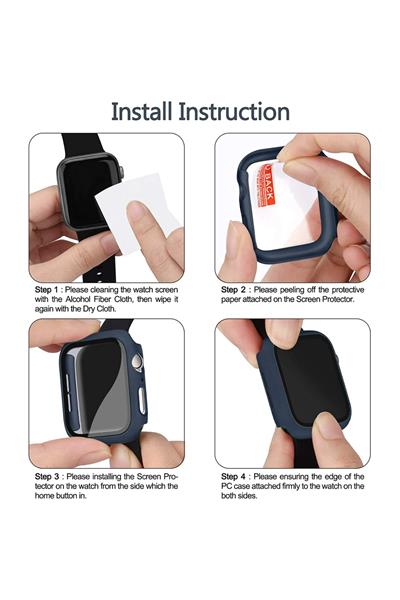 Apple Için Temperli Cam + Kapak Izle Vaka 38MM Ekran Koruyucu Apple Izle Aksesuarları