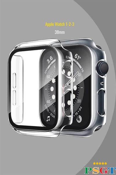 Apple Için Temperli Cam + Kapak Izle Vaka 38MM Ekran Koruyucu Apple Izle Aksesuarları