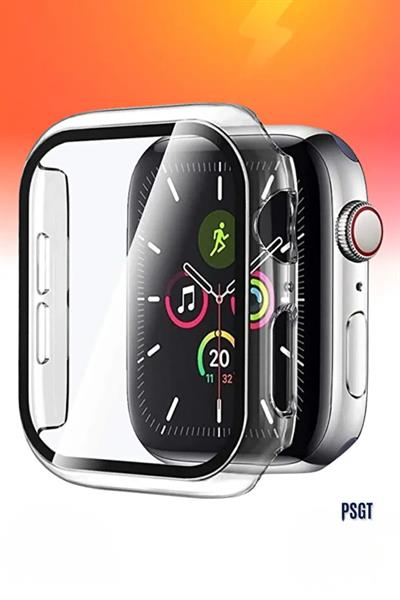 Apple Için Temperli Cam + Kapak Izle Vaka 41MM Ekran Koruyucu Apple Izle Aksesuarları