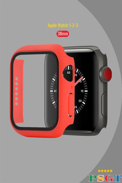 Apple Için Temperli Cam + Kapak Izle Vaka 38MM Ekran Koruyucu Apple Izle Aksesuarları