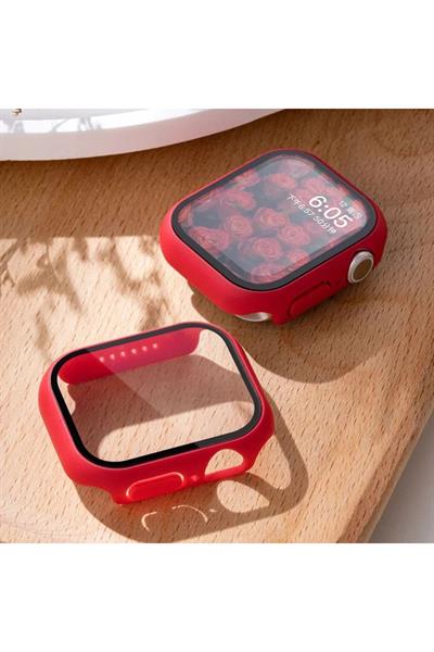 Apple Için Temperli Cam + Kapak Izle Vaka 42MM Ekran Koruyucu Apple Izle Aksesuarları