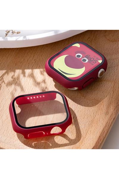 Apple Için Temperli Cam + Kapak Izle Vaka 44MM Ekran Koruyucu Apple Izle Aksesuarları