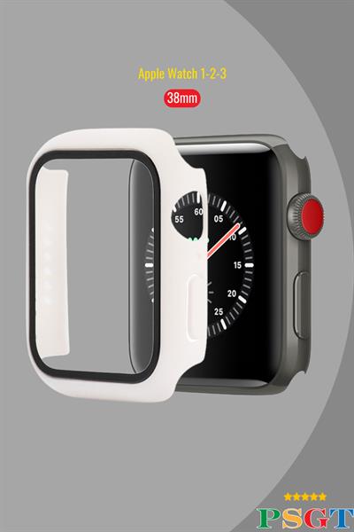 Apple Için Temperli Cam + Kapak Izle Vaka 38MM Ekran Koruyucu Apple Izle Aksesuarları
