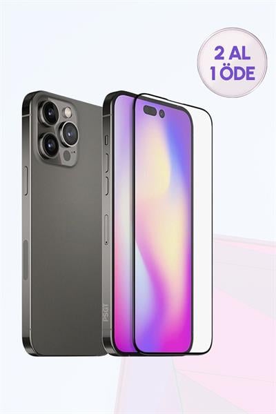 Apple iPhone 16pro Uyumlu Tam Kapatan Tamperli Cam Ekran Koruyucu Kırılmaz Cam