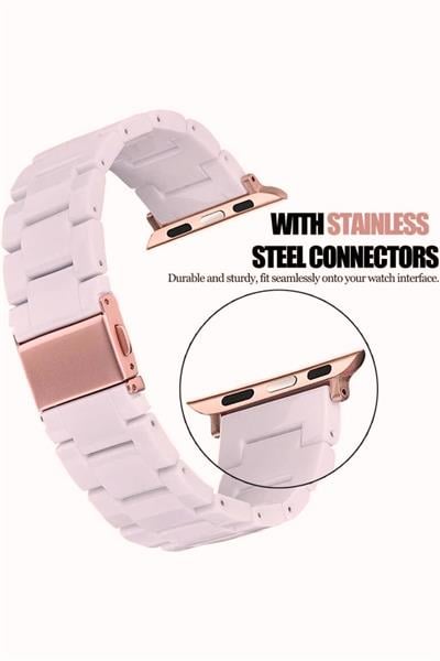 Apple Xiaomi Watch Seri 2/3/4/se/6/7/8/9/10/11 Uyumlu Paslanmaz Çelik Reçine Kordon