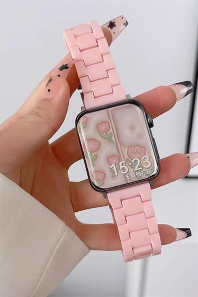 Apple Xiaomi Watch Seri 2/3/4/se/6/7/8/9/10/11 Uyumlu Paslanmaz Çelik Reçine Kordon