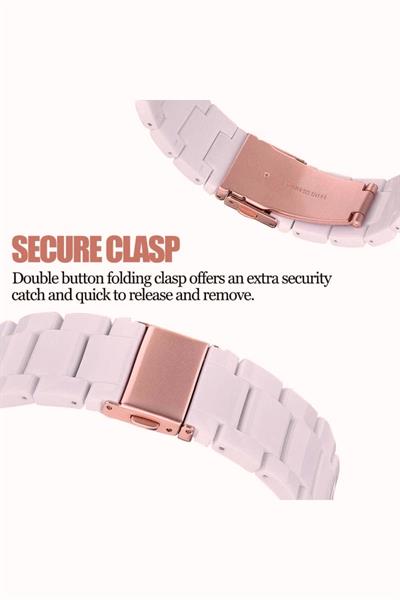 Apple Xiaomi Watch Seri 2/3/4/se/6/7/8/9/10/11 Uyumlu Paslanmaz Çelik Reçine Kordon