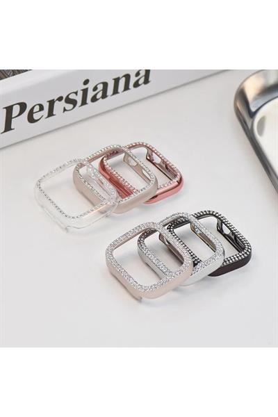 Apple Watch 3 4 5 6 7 8 9 Se Nike 41mm Uyumlu Kasa Koruyucu Işıltılı Parlak Taşlı Koruma