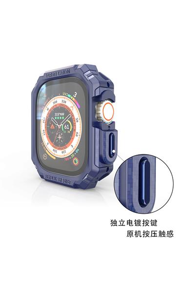 Apple Watch 5 7 8 9 44mm Kılıf Kasa Lüks darbeye koruma karbon fiber