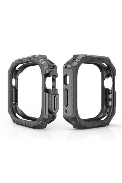Apple Watch 5 7 8 9 44mm  Uyumlu Kılıf Kasa Lüks darbeye koruma karbon fiber