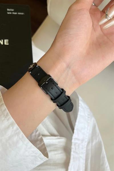 Apple Watch Seri 2/3/4/5/6/7/8/9/10/11 Uyumlu Lüks Kordon Metal Derili 4Yaprak