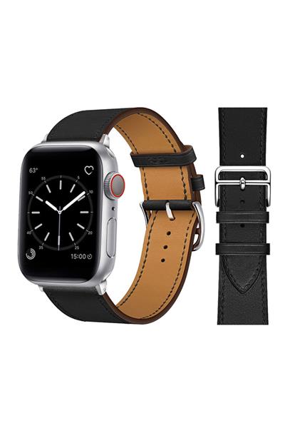 Apple Watch 2/3/4/5/se/6/7/8/9/10/11 Uyumlu deri Kordon