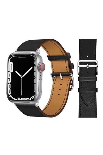 Apple Watch 2/3/4/5/se/6/7/8/9/10/11 Uyumlu deri Kordon