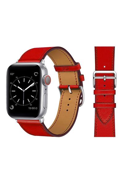 Apple Watch 2/3/4/5/se/6/7/8/9/10/11 Uyumlu deri Kordon