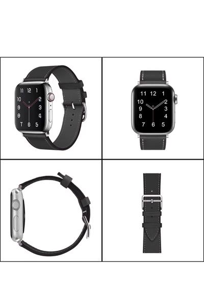 Apple Watch 2/3/4/5/se/6/7/8/9/10/11 Uyumlu deri Kordon