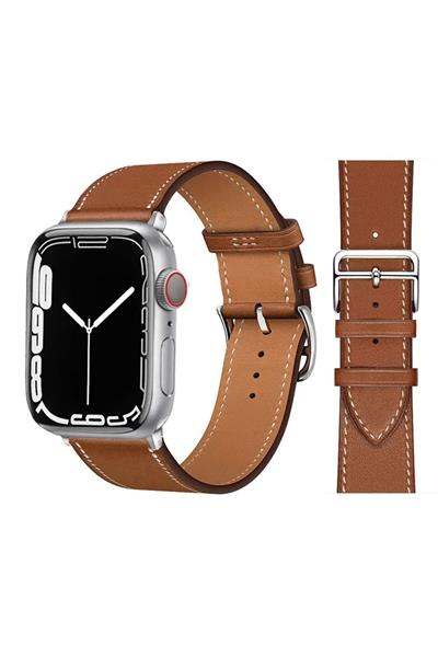 Apple Watch 2/3/4/5/se/6/7/8/9/10/11 Uyumlu deri Kordon