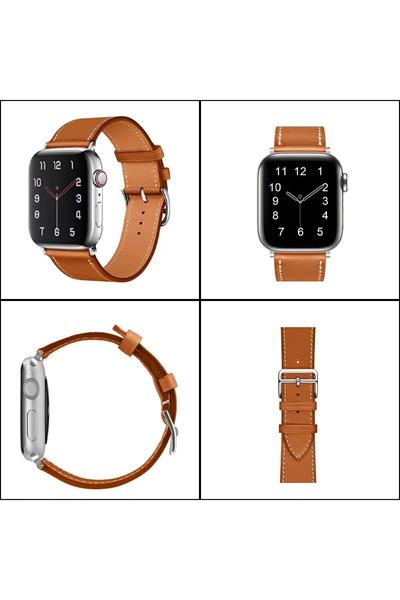 Apple Watch 2/3/4/5/se/6/7/8/9/10/11 Uyumlu deri Kordon