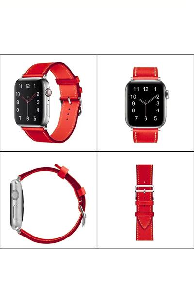 Apple Watch 2/3/4/5/se/6/7/8/9/10/11 Uyumlu deri Kordon