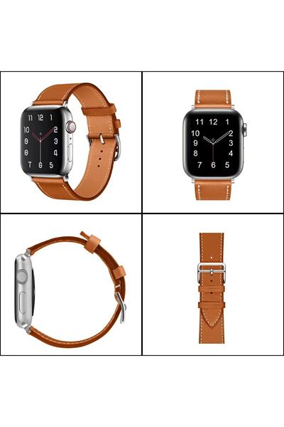 Apple Watch 2/3/4/5/se/6/7/8/9/10/11 Uyumlu deri Kordon