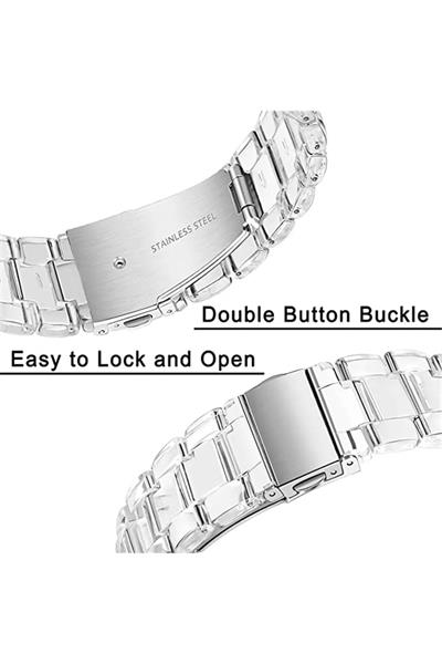 Apple Xiaomi Watch Seri 2/3/4/se/6/7/8/9/10/11 Uyumlu Paslanmaz Çelik Reçine Kordon