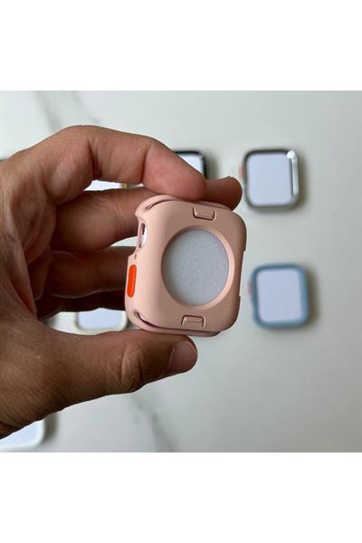 Apple Watch Serie 9/8/7/se/6/5/4 (41-40MM) Uyumlu Yumuşak Silikon Kılıf Düşme Kapak Saat Kılıfı Tpu