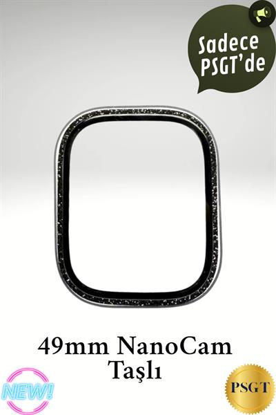 Apple Watch Ultra 49mm Uyumlu Taşlı Nano Cam Ekran Koruyucu Elmaslı