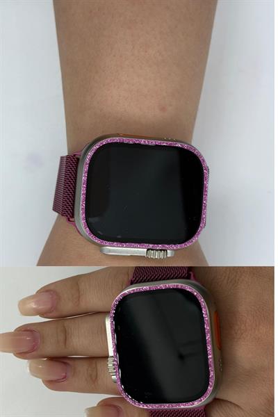 Apple Watch Ultra 49mm Uyumlu Taşlı Nano Cam Ekran Koruyucu Elmaslı