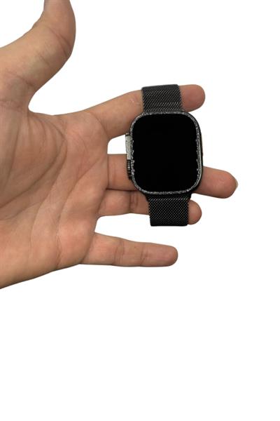 Apple Watch Ultra 49mm Uyumlu Taşlı Nano Cam Ekran Koruyucu Elmaslı