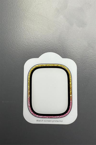 Apple Watch Ultra 49mm Uyumlu Taşlı Nano Cam Ekran Koruyucu Elmaslı