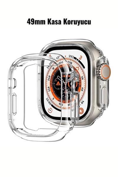 Apple Watch Ultra Silikon Tpu Kasa (Ekran Değil) Koruyucu Kılıfı (49 MM) Yumuşak