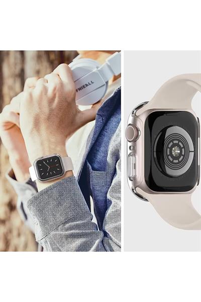 Apple Watch Uyumlu 38 Mm Seffaf Silikon 360 Tam Koruma Yumuşak Kılıf