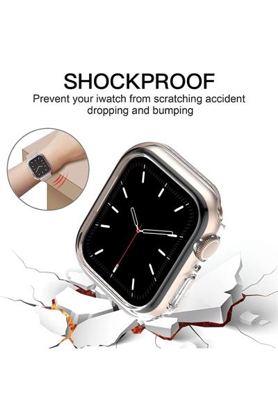 Apple Watch Uyumlu 38 Mm Seffaf Silikon 360 Tam Koruma Yumuşak Kılıf